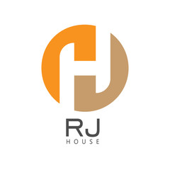 Logotype RJ flat vector minimalist