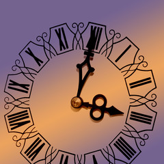 White clock with Roman numerals