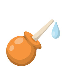 Enema. Medical colonic. Remedy for constipation. Rubber clyster. Cartoon flat illustration