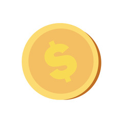 gold coin icon. Vector illustration on background.