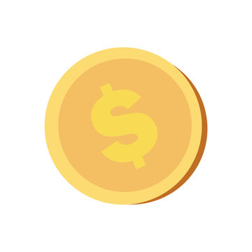 Gold Coin Icon. Vector Illustration On Background.
