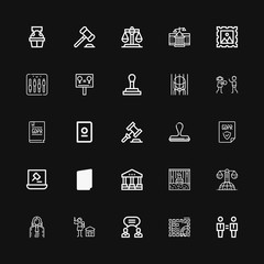 Editable 25 legal icons for web and mobile