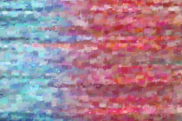 Blue, yellow, light pink and blue stripes Dry Brush abstract paint background.