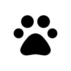 Animal icon flat vector. Black print paw trace. Mysterious foot of an unknown animal isolated on a white background.