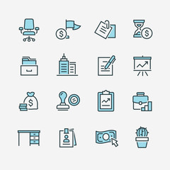 Business Office vector Icon Set
