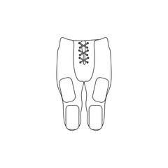 american football pants with protections. illustration for web and mobile design.