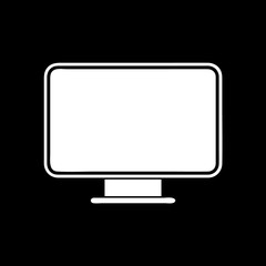 Silhouette monitor for business design element on black background