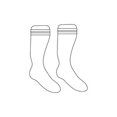 American football stockings with two stripes. Vector illustration for web and mobile design.
