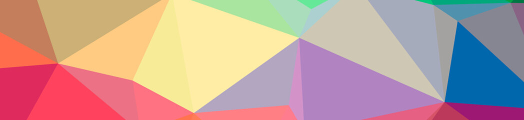 Illustration of abstract Orange, Pink, Purple, Red, Yellow banner low poly background. Beautiful polygon design pattern.