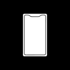 Silhouette smartphone for business design element on black background