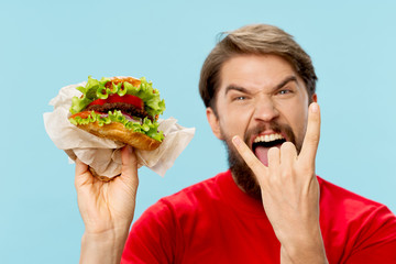 man eating a sandwich