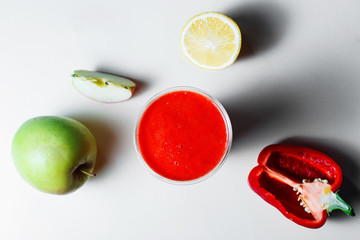 top view of smoothie glass with ingredients best