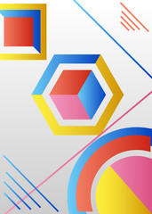 Modern flyer design memphis template for cover poster background