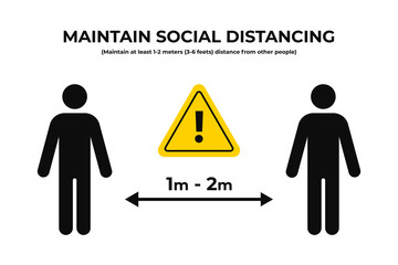 Maintain social distancing. Keep safe distance in public. Social distancing prevention to protect from coronavirus, covid-19 outbreak. Vector