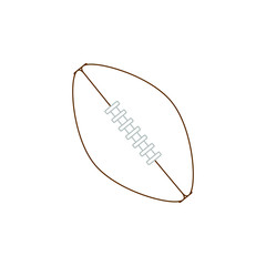 american football ball with seam. Vector illustration for web and mobile design.