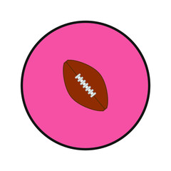 american football ball with seam. Vector illustration for web and mobile design.
