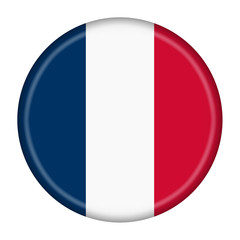 France tricolor button illustration with clipping path