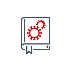 treatment guide Coronavirus infection single line icon isolated on white background. Perfect outline symbol guidance Covid 19 pandemic banner. Quality design element manual guide with editable Stroke