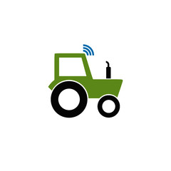 Self driving tractor icon isolated on white background