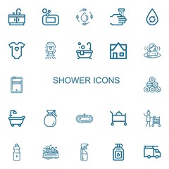 Editable 22 shower icons for web and mobile