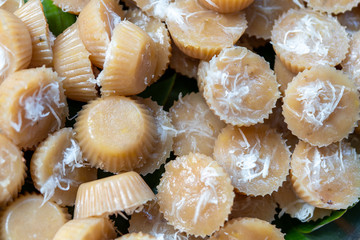 Banana, coconut dessert, Thai dessert, local food.