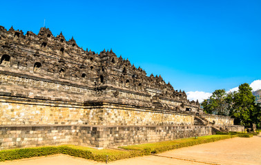 Fototapeta na wymiar Borobudur Temple in Central Java. UNESCO world heritage in Indonesia