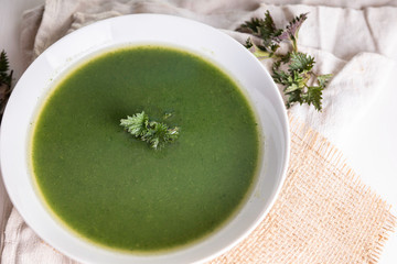 spring detox natural herbal edible stinging nettle healthy cooking soup sauce 