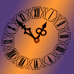 White clock with Roman numerals