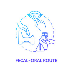 Fecal oral route blue concept icon. Contagious infection spread. Lack of sanitation. Foodborne virus. Rotavirus transmission idea thin line illustration. Vector isolated outline RGB color drawing