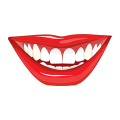 Naklejka premium beautiful snow-white smile. white background