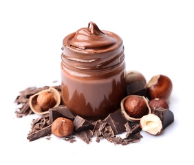 Hazelnuts splash with filbert nuts