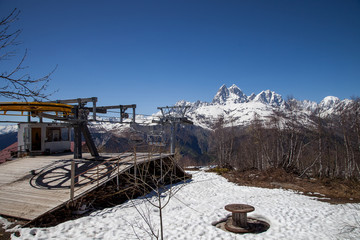 funicular in the mountains of Georgia