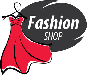 logo fashion shop, illustration, isolated, lady