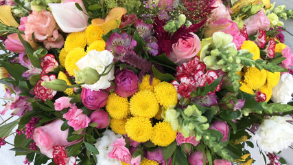 
a large bouquet of different flowers