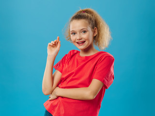 Fototapeta premium little girl showing ok sign