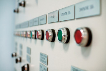 Gas pipeline and oilpipeline control panel in industrial greenhouse