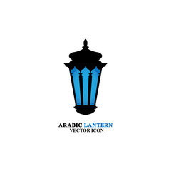 Arabian lantern for ramadan icon flat style. Isolated on white background. illustration.