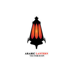 Arabian lantern for ramadan icon flat style. Isolated on white background. illustration.