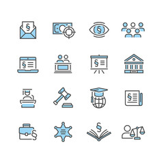 Lawyer and business vector icon set
