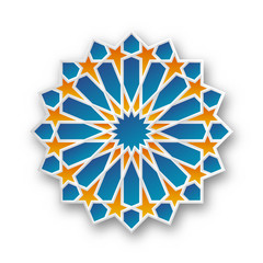 Geometric Islamic Ornament for decoration greeting card or interior. Vector Illustration.