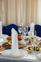 table set for a dinner