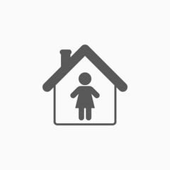 stay home icon, people stay at home vector