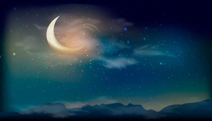 Obraz na płótnie Canvas Stars in night sky, starry light, galaxy space background.