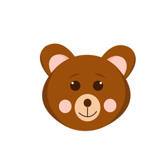 bear vector in flat style. cute animal element for the design of children room, clothes, sticker, poster