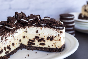 homemade no-bake cookies and cream cheesecake.