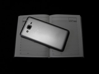An empty diary with open pages