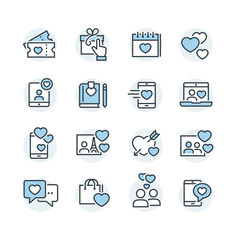 Love and romantic icons set
