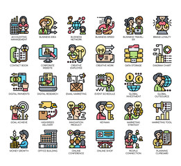 Set of modren business thin line and pixel perfect icons for any web and app project.