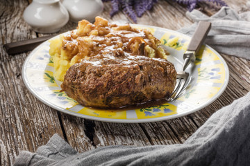 Tasty beef roulades.