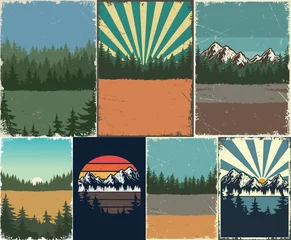  Vintage nature landscapes posters set © DGIM studio